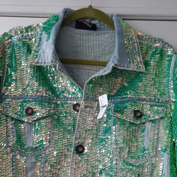 NEW Free People X Momo Sequin Embroidered Demi Jacket. NEW WITH TAG.